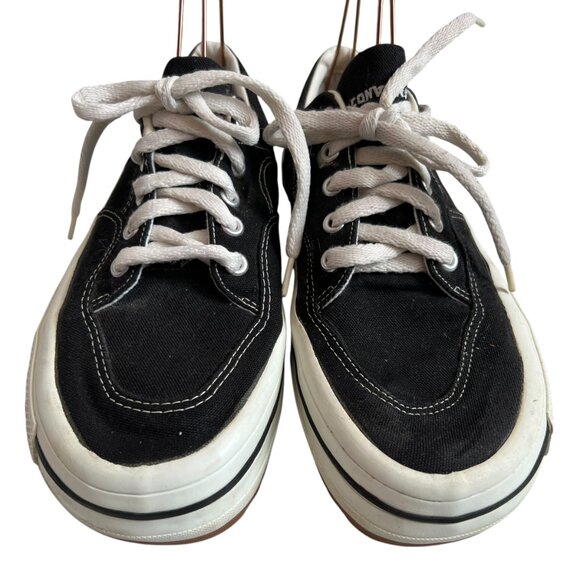 Vintage Converse sneakers black canvas suede US mens 11 embroidered logo low top - Picture 2 of 13